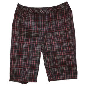 Annika by Cutter & Buck Women's Black & Red Plaid Bermuda Golf Shorts Size 4